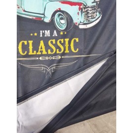 Vintage Car & Letter Pattern Print Men's Comfy Chic T-shirt, Graphic Tee Men's Summer Outdoor Clothes, Men's Clothing, Tops For Men, Gift For Men