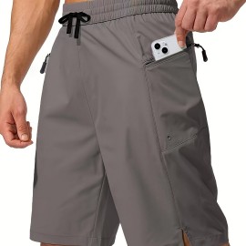 Men's Zip Pocket Sports Shorts, Swimwear, Quick Dry Lightweight Breathable UV Protection Beach Swimming Trunks (No Mesh Lining)