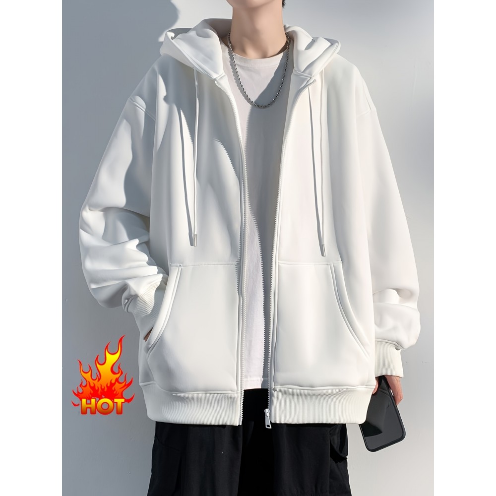 Men's Hooded Jacket Casual Long Sleeve Hoodies With Zipper Gym Sports Hooded Coat For Spring Fall
