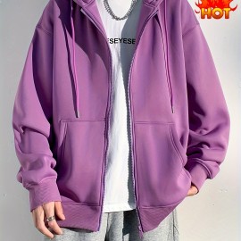 Men's Hooded Jacket Casual Long Sleeve Hoodies With Zipper Gym Sports Hooded Coat For Spring Fall