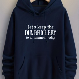 DUMFUCKERY Print Hoodies For Men, Graphic Hoodie With Kangaroo Pocket, Comfy Loose Trendy Hooded Pullover, Mens Clothing For Autumn Winter