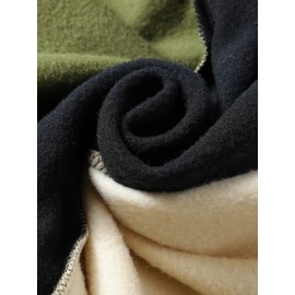 Color Block Hoodie, Cool Hoodies For Men, Men's Casual Graphic Design Pullover Hooded Sweatshirt With Kangaroo Pocket Streetwear For Winter Fall, As Gifts