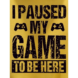 Funny I Paused My Game Print Hoodie, Cool Hoodies For Men, Men's Casual Graphic Design Pullover Hooded Sweatshirt With Kangaroo Pocket Streetwear For Winter Fall, As Gifts